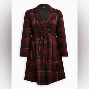 Plaid Trench Coat